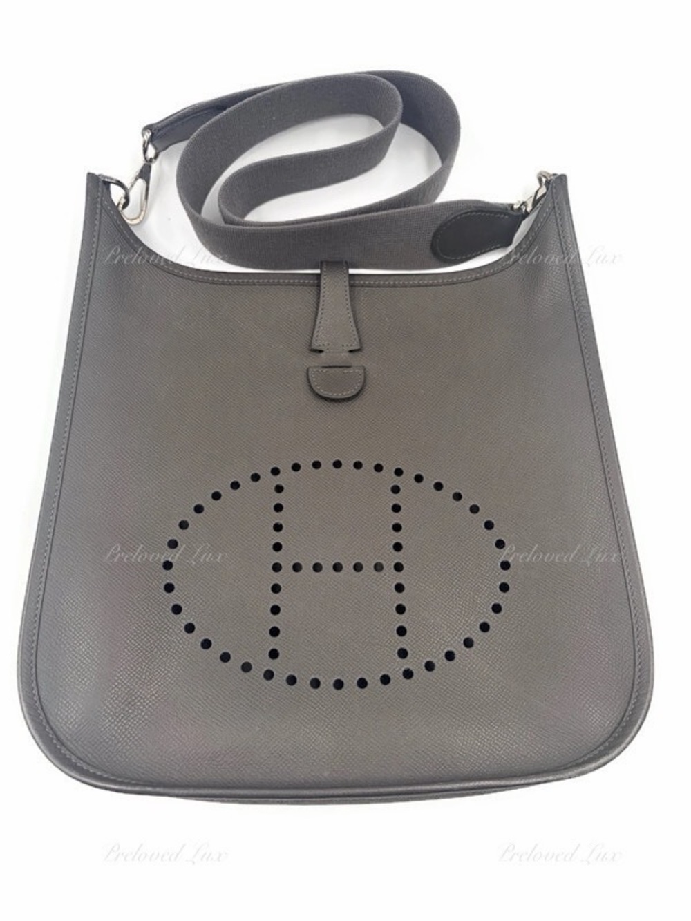 HERMES Etain (grey) Epsom Evelyne II PM Crossbody Bag